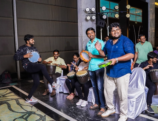 Employee engagement activities and support that enhance participation during corporate get-together events.