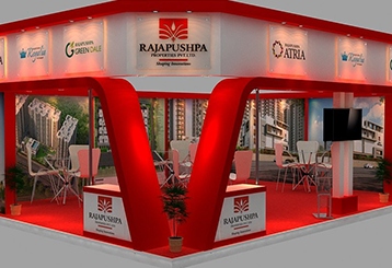 Professional stall setup at Broadway Mall for real estate, banking, & financial service promotions