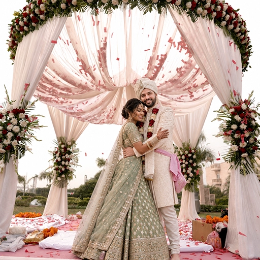 Beautiful beach wedding setup with seaside décor and customized event arrangements