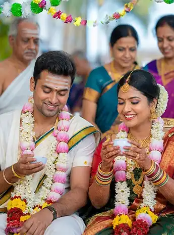 Brahmin wedding ceremony with traditional rituals, decorations and family event arrangements in Erode