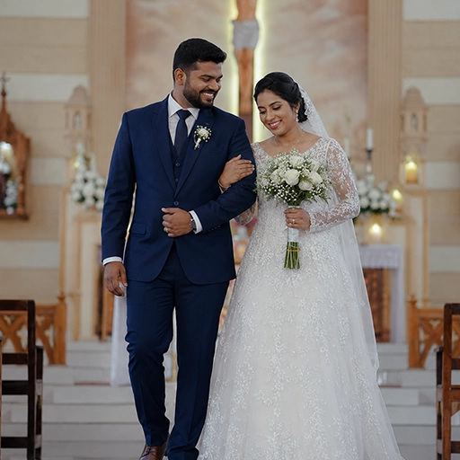 Elegant Christian wedding planning with church décor and reception arrangements