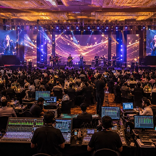 Corporate live concert services with professional stage setup, artists and entertainment planning.