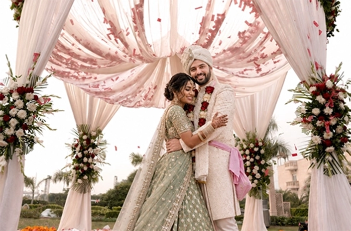 Destination wedding event with elegant decor, venue styling and coordinated guest arrangements