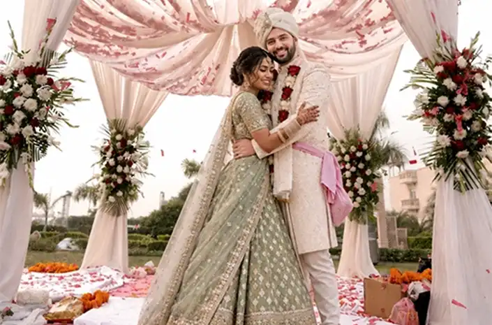 Destination wedding event with elegant decor, venue styling and coordinated guest arrangements