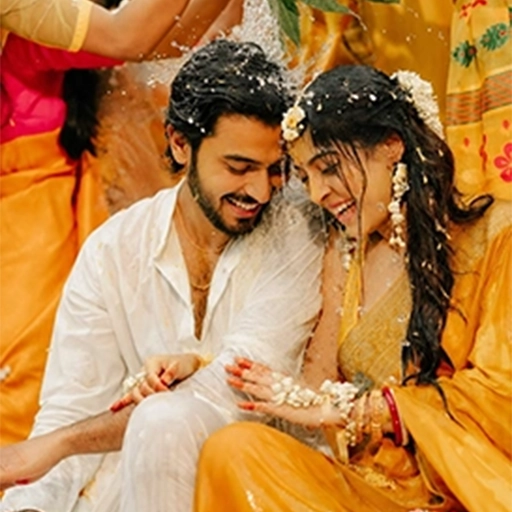 Haldi ceremony with colorful decorations, traditional customs and celebration arrangements in Erode