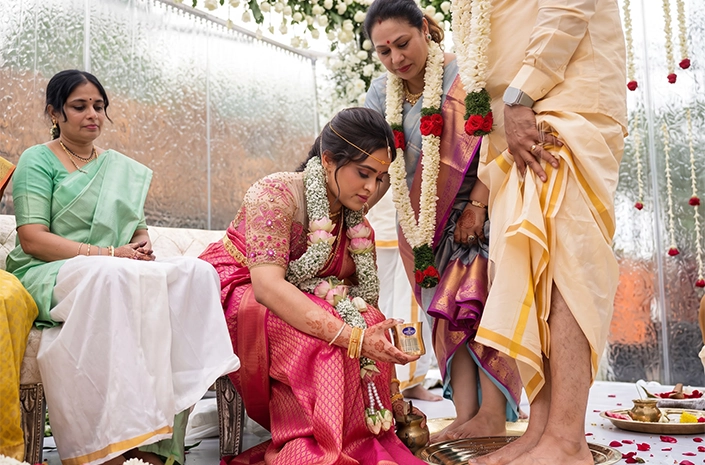 Hindu wedding ceremony with traditional decorations, rituals and event arrangements in Erode