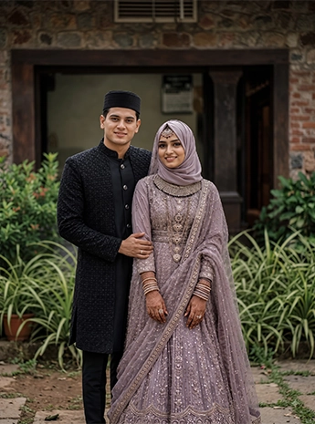Muslim wedding celebration with elegant decorations, seating and ceremony arrangements in Erode