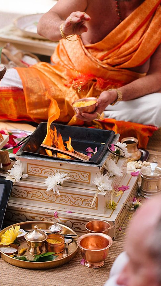 Traditional Paalikai sowing ceremony setup with sacred pots, grains and pooja arrangements for rituals.